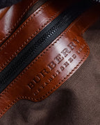 "BURBERRY" Harness detail check canvas leather bag