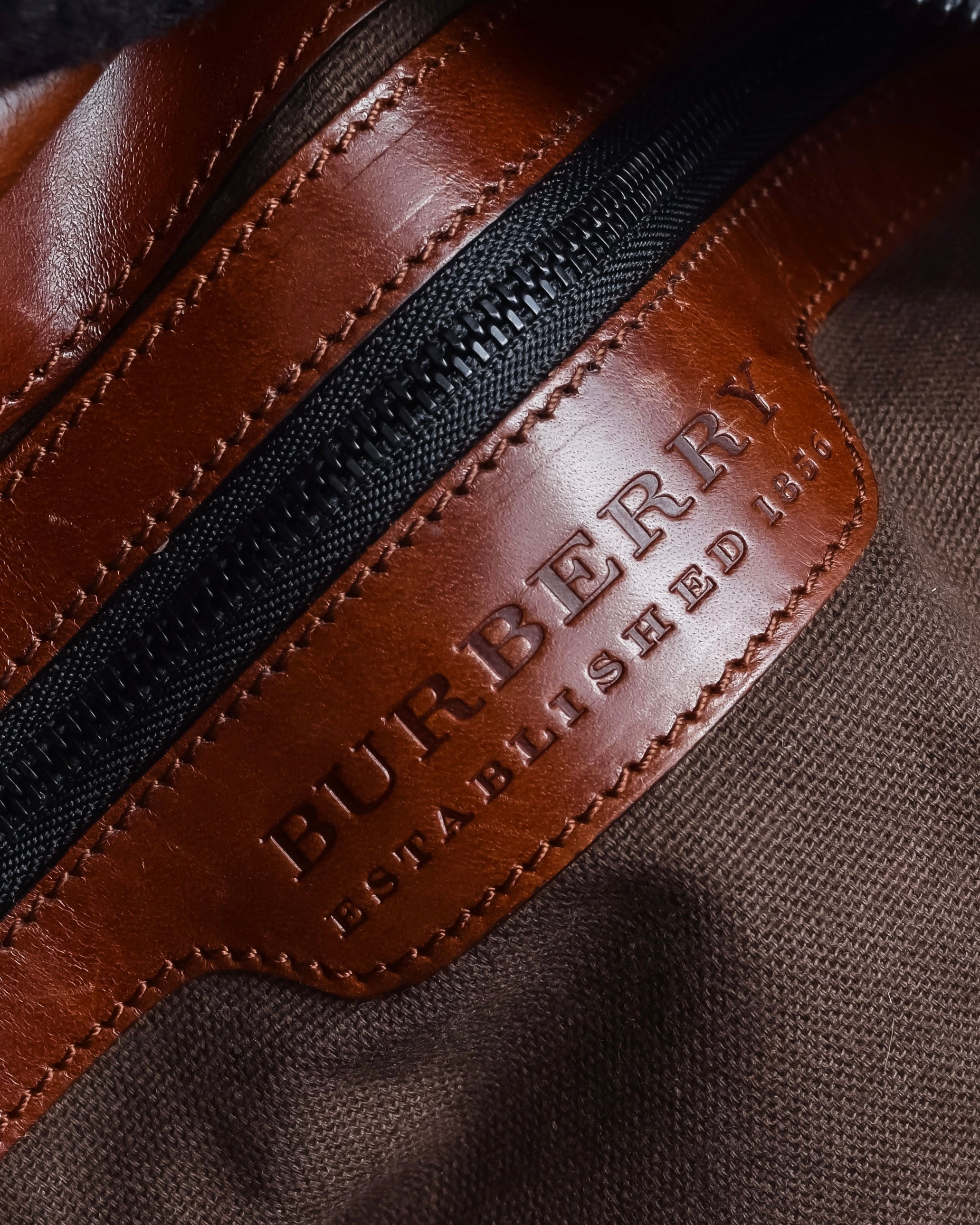 "BURBERRY" Harness detail check canvas leather bag