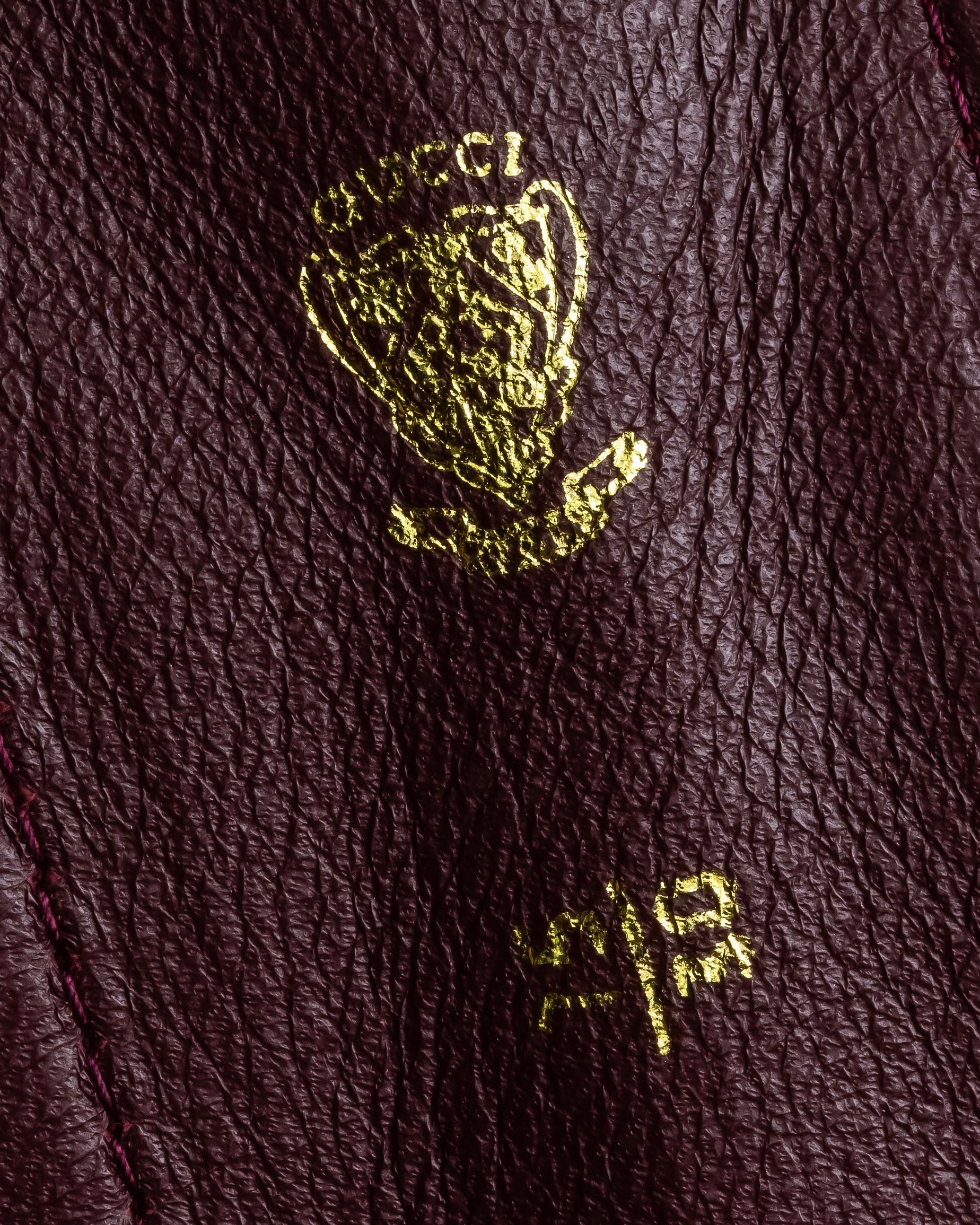 "GUCCI" Equus-derived bordeaux leather belt