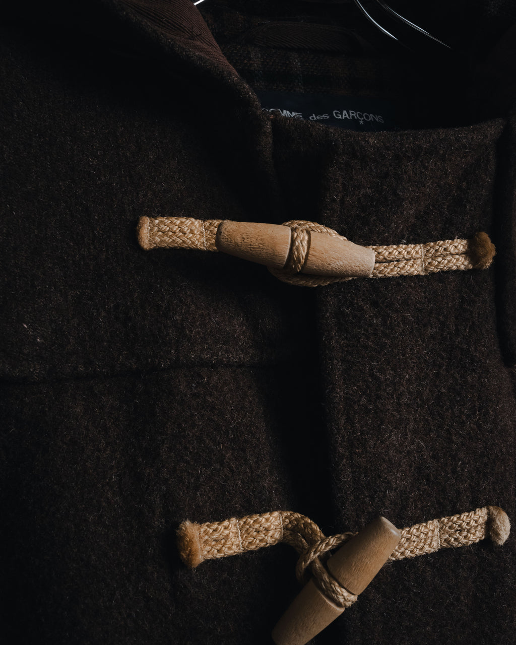 "COMME des GARCONS HOMME"
13AW Wool duffle coat with hood and toggle closures