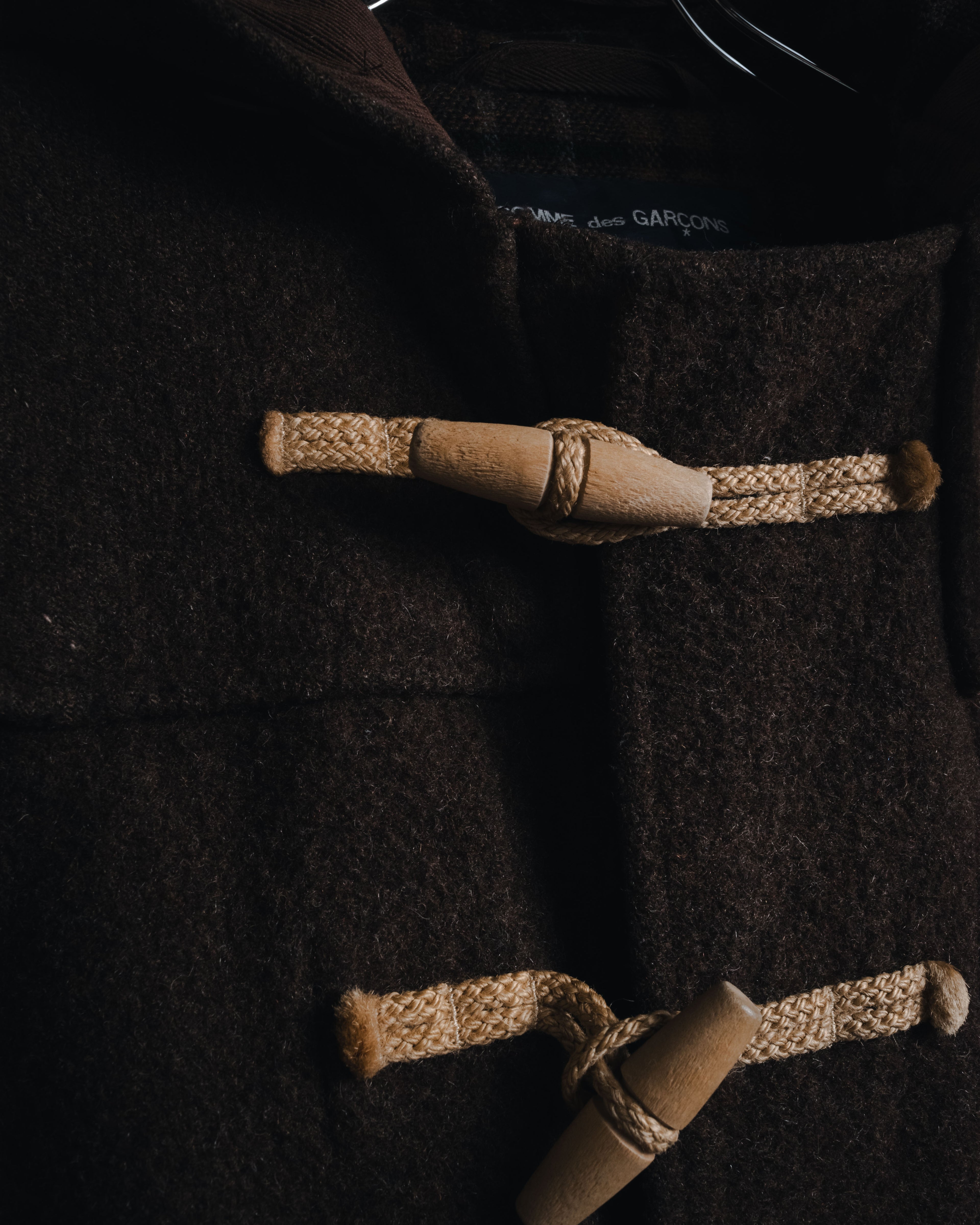 "COMME des GARCONS HOMME"
13AW Wool duffle coat with hood and toggle closures