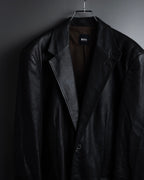 "HUGO BOSS" Oversized calf leather tailored jacket