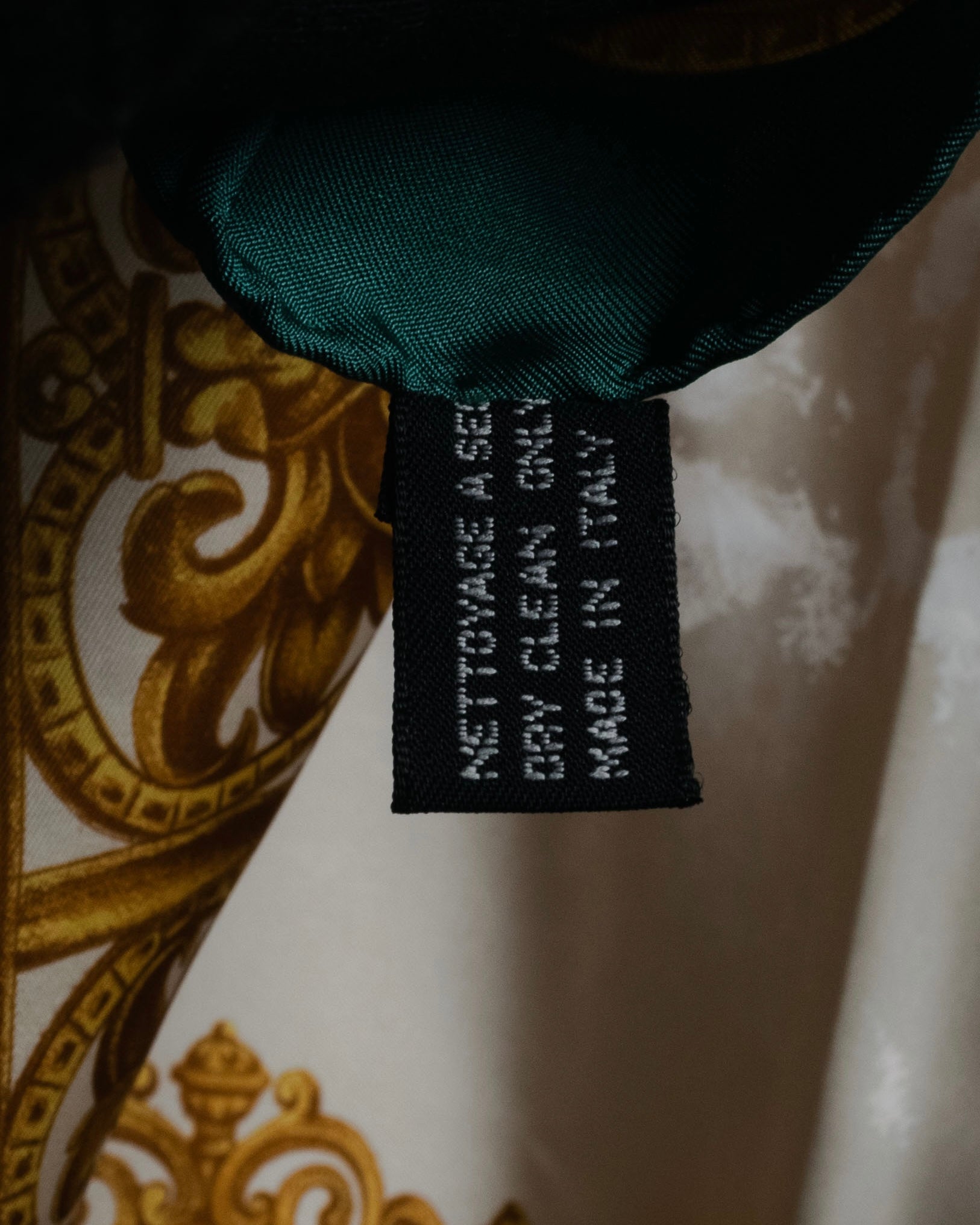 “Christian Dior” 80’s-90’s Baroque lamp motif silk scarf