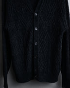 “Yves Saint Laurent” 90’s Textured diamond pattern cardigan