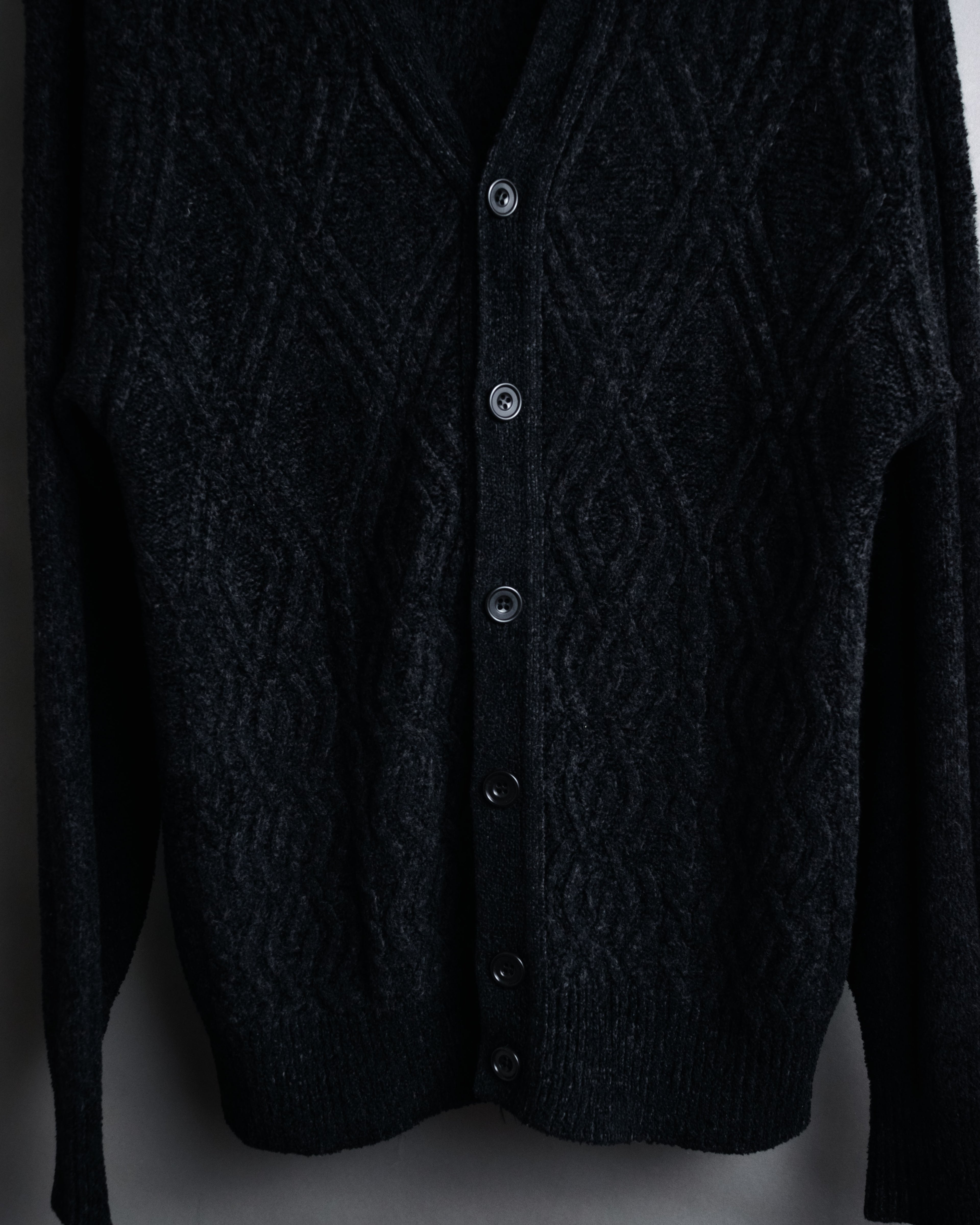 “Yves Saint Laurent” 90’s Textured diamond pattern cardigan