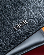 "Dior" Logo engraved bi-fold leather wallet