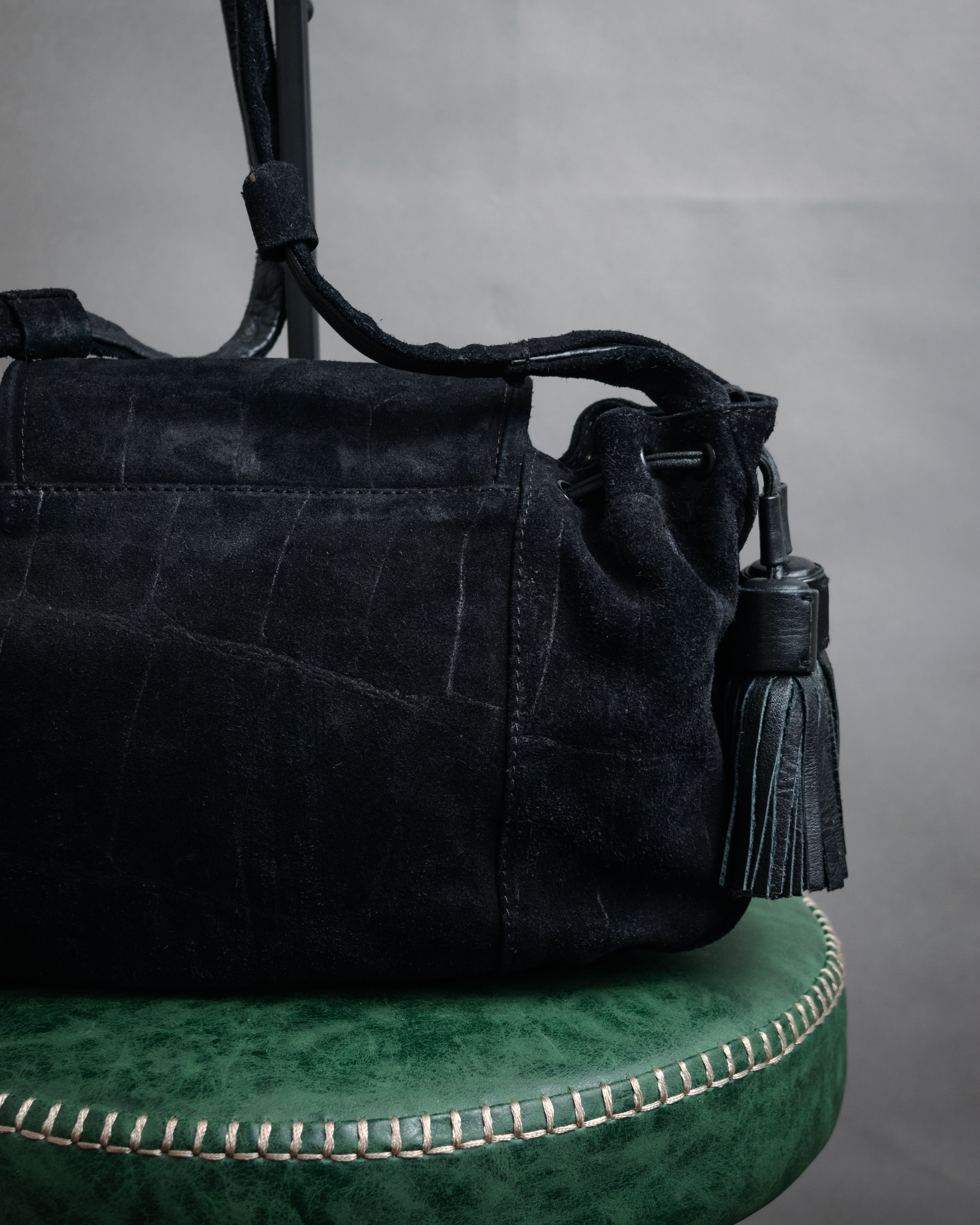 “SEE BY CHLOÉ” 2010’s Croc embossed suede drawstring bag