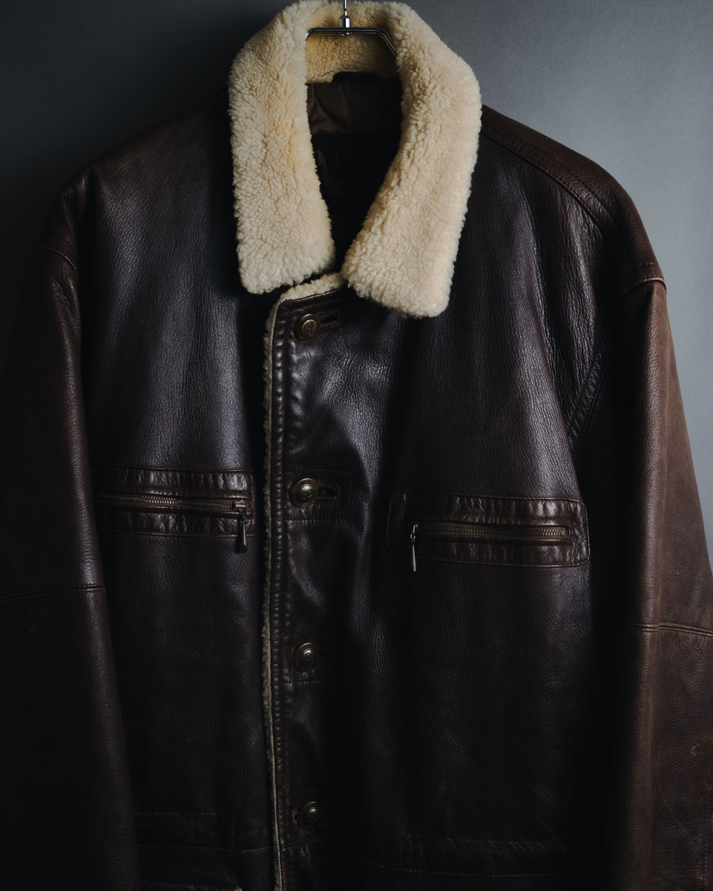 "Christian Dior" 80’s-90’s deerskin shearling collar leather jacket