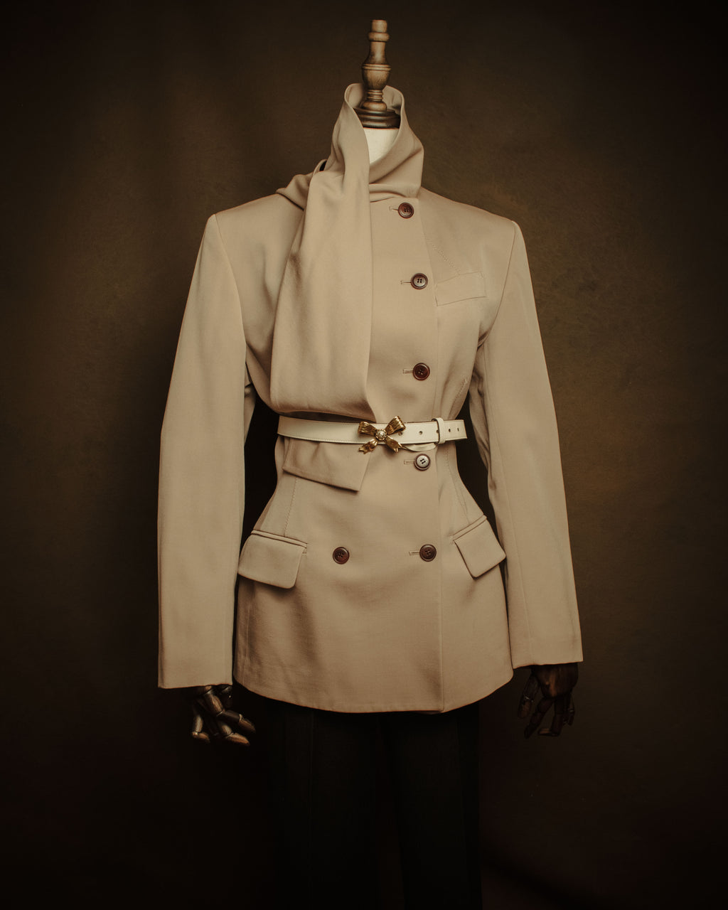 –SPECIAL– “GUCCI” Michele period Ribbon pearl embellished leather belt