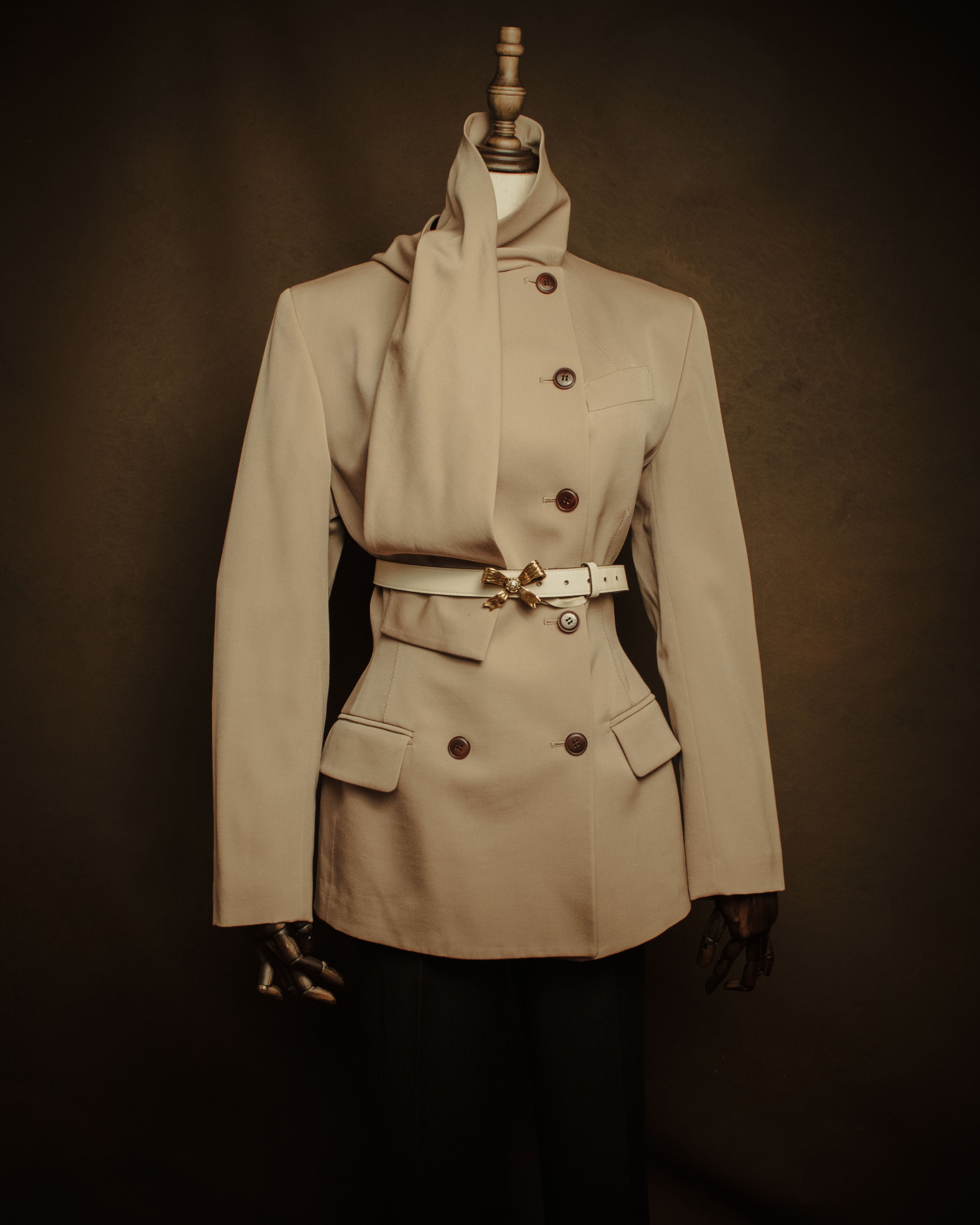 –SPECIAL– “GUCCI” Michele period Ribbon pearl embellished leather belt