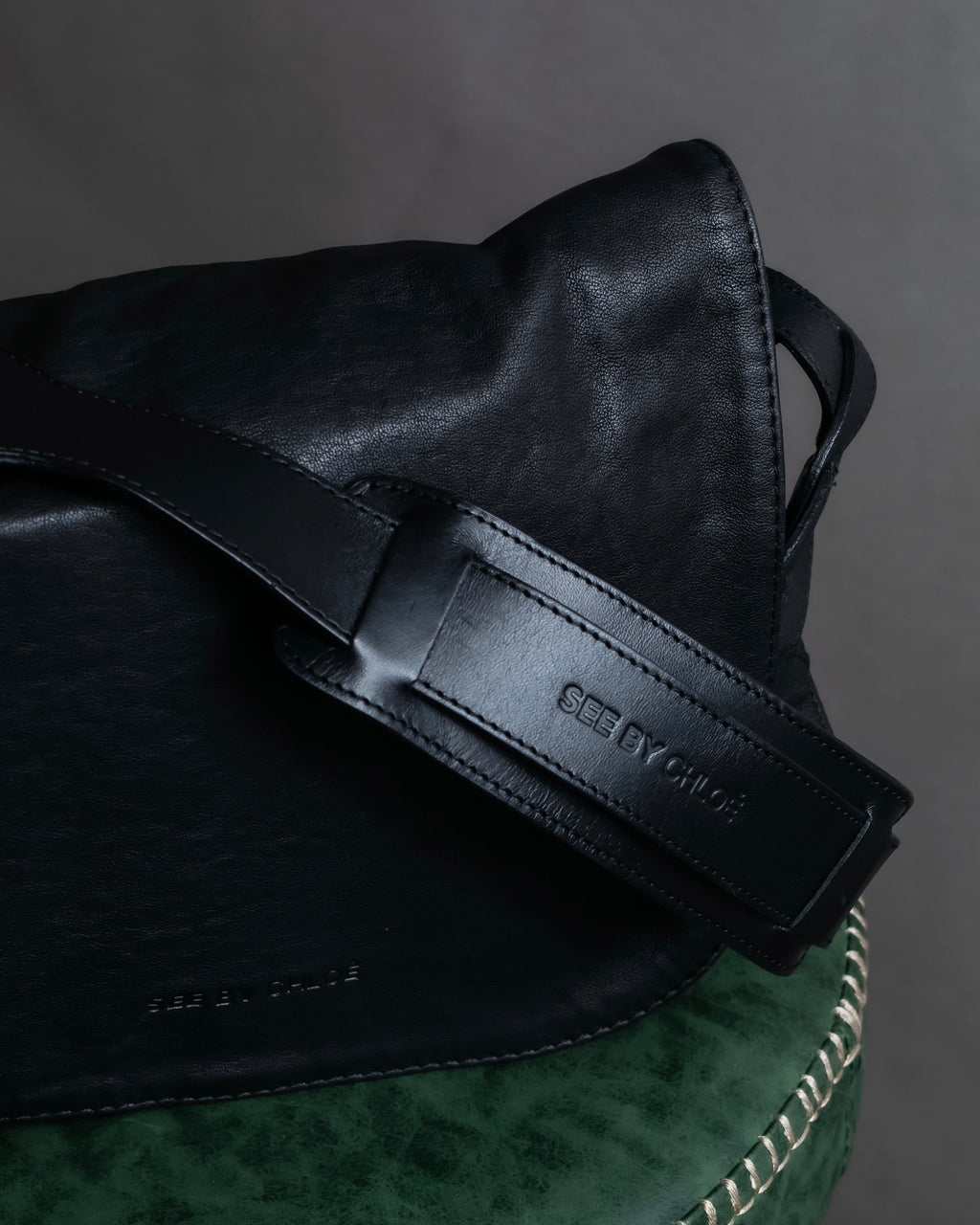 "SEE BY CHLOE" Braided shoulder design leather bag