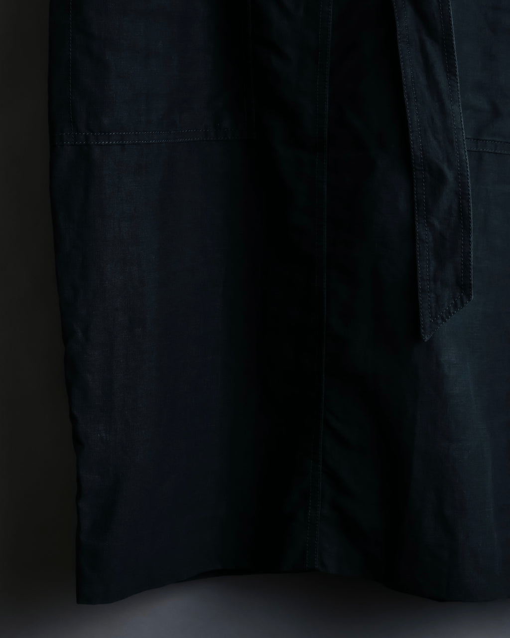 "HERMES" Belted button design linen skirt