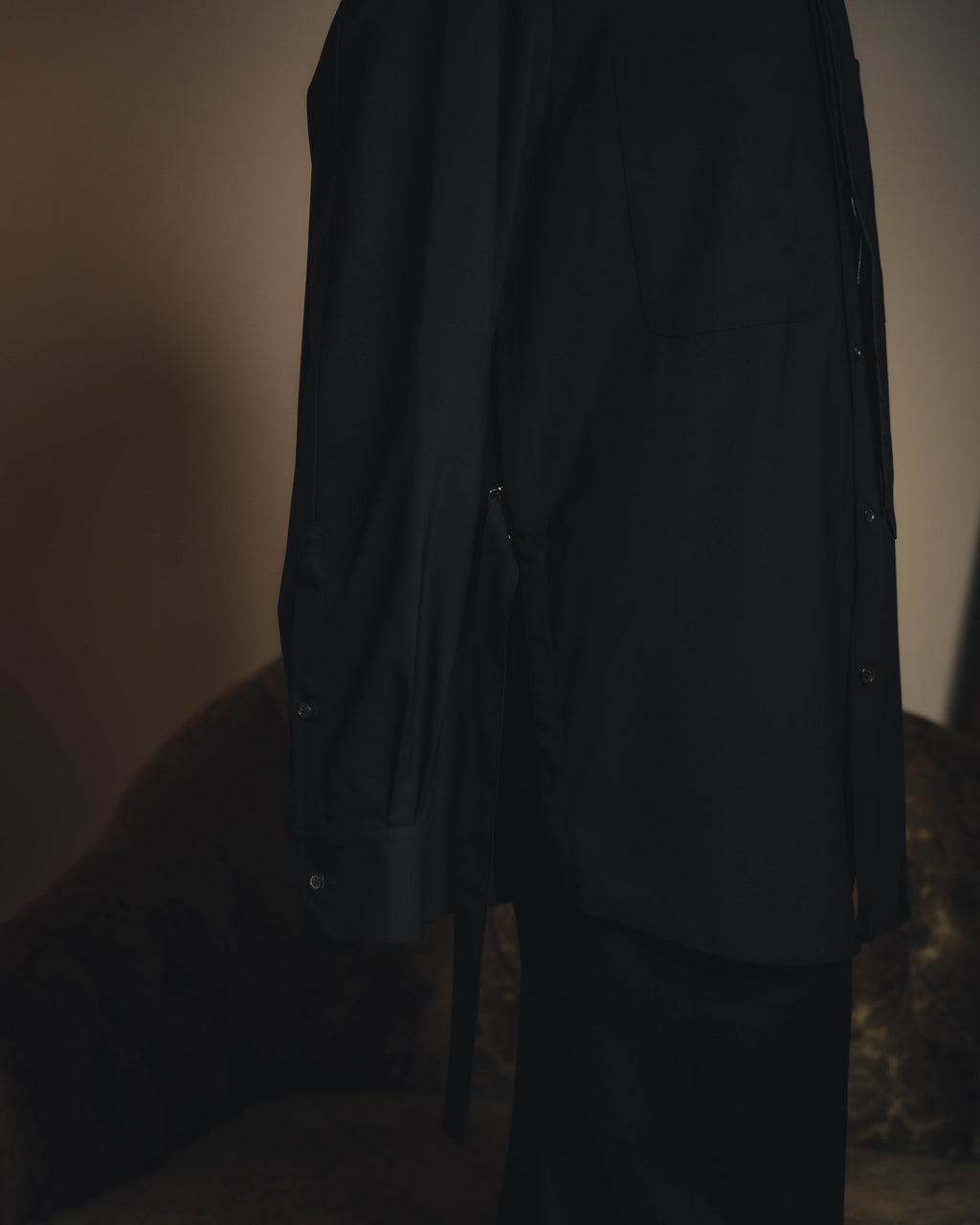 -SPECIAL- “VALENTINO” 2020-21 belted oversized wool-blend shirt