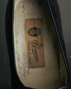 "GUCCI" 80's Vintage anchor motif tassel leather loafers