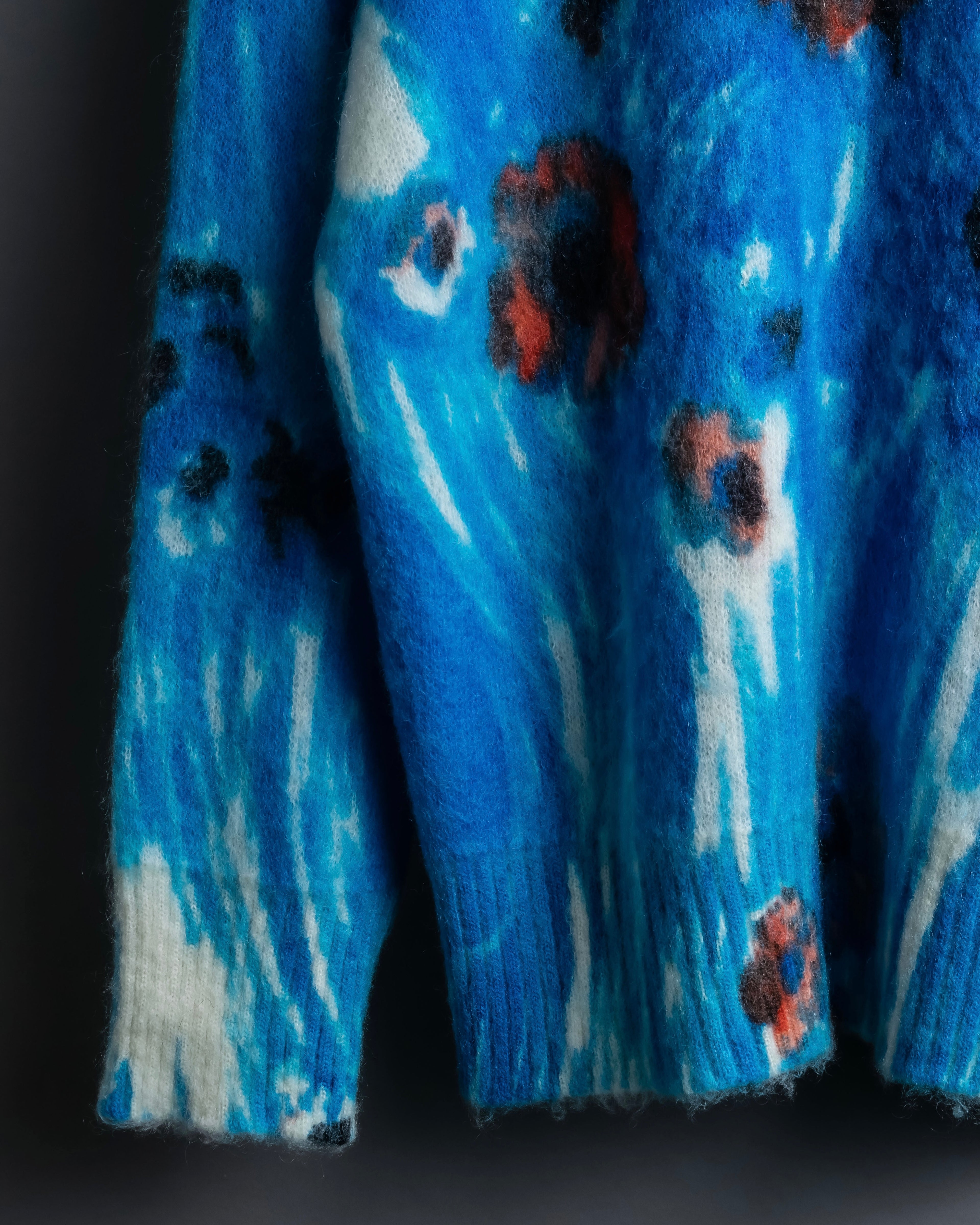 "PRADA" Abstract all over print mohair blend knit