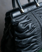 "Christian Dior" Karenina gathered design leather handbag