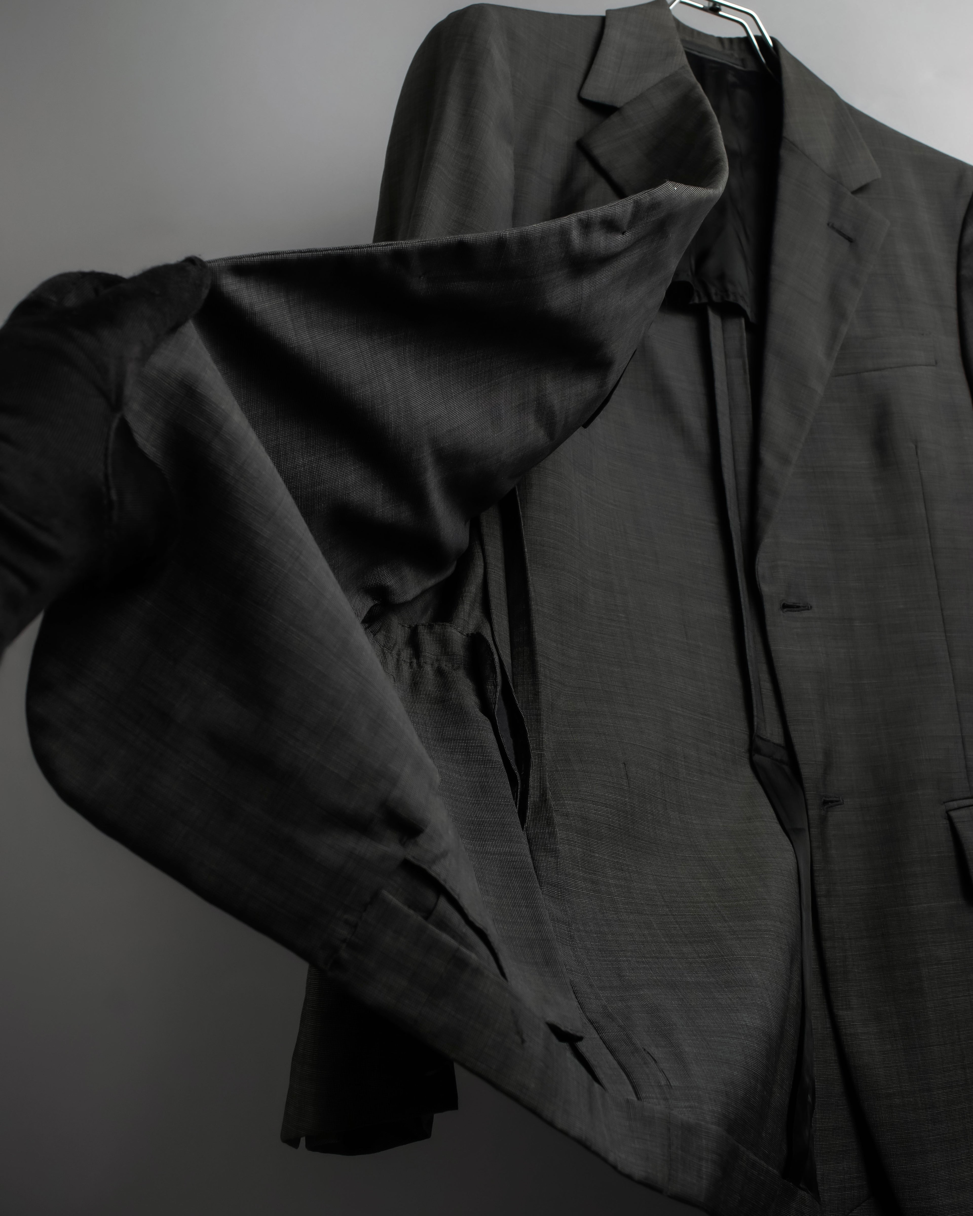 "PRADA" Sharkskin wool minimal tailoring set up