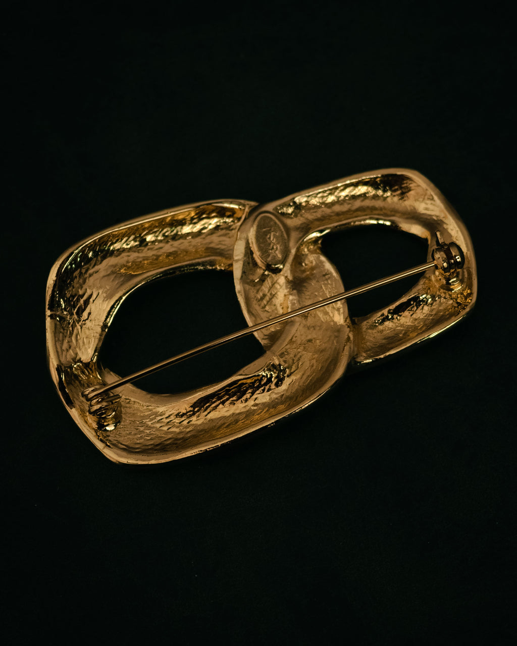 “Yves Saint Laurent” 80’s–90’s Sculptural chain motif brooch