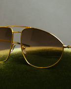 "GUCCI" Classic gold metal aviator sunglasses