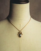 "Christian Dior" 80's-90's Gold monogram pendant necklace