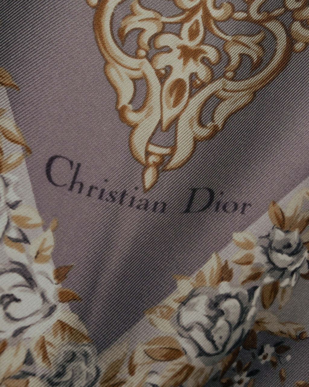 "Christian Dior" 80's-90's Elegant floral silk scarf