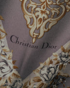 "Christian Dior" 80's-90's Elegant floral silk scarf