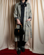 "PIERRE BALMAIN" Glen check belted gown coat