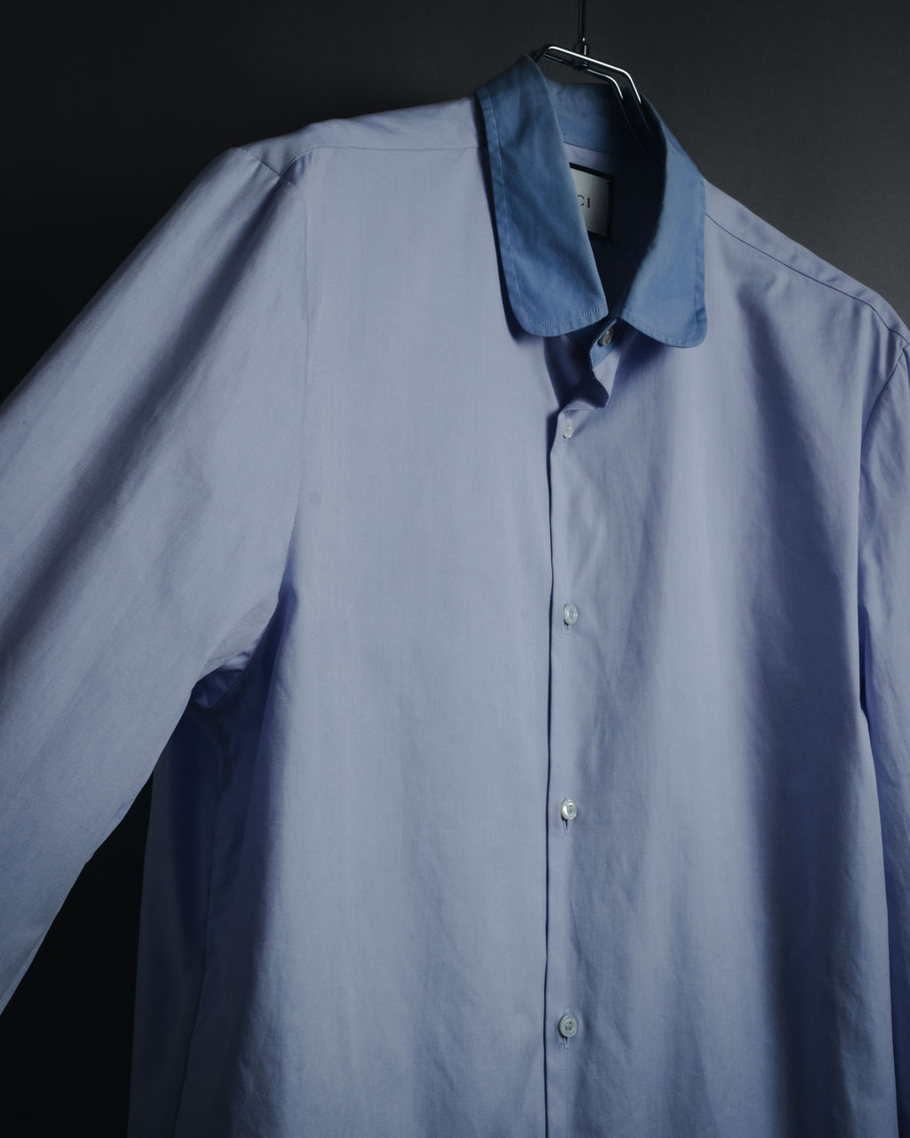 "GUCCI" Michele design tonal contrast-collar classic dress shirt