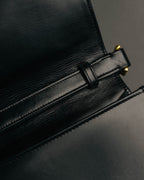 “GUCCI” 80’s-90’s Rope clasp leather shoulder bag