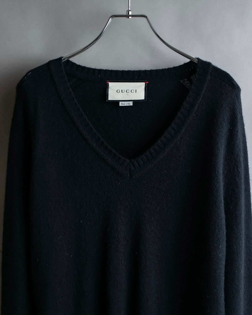 "GUCCI" Horsebit design V-neck cashmere knit