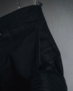 "HERMES" 00’s high density cotton twill lamb leather accents pants