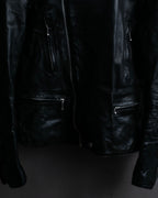 "HYSTERIC GLAMOUR" Lamb leather double riders jacket