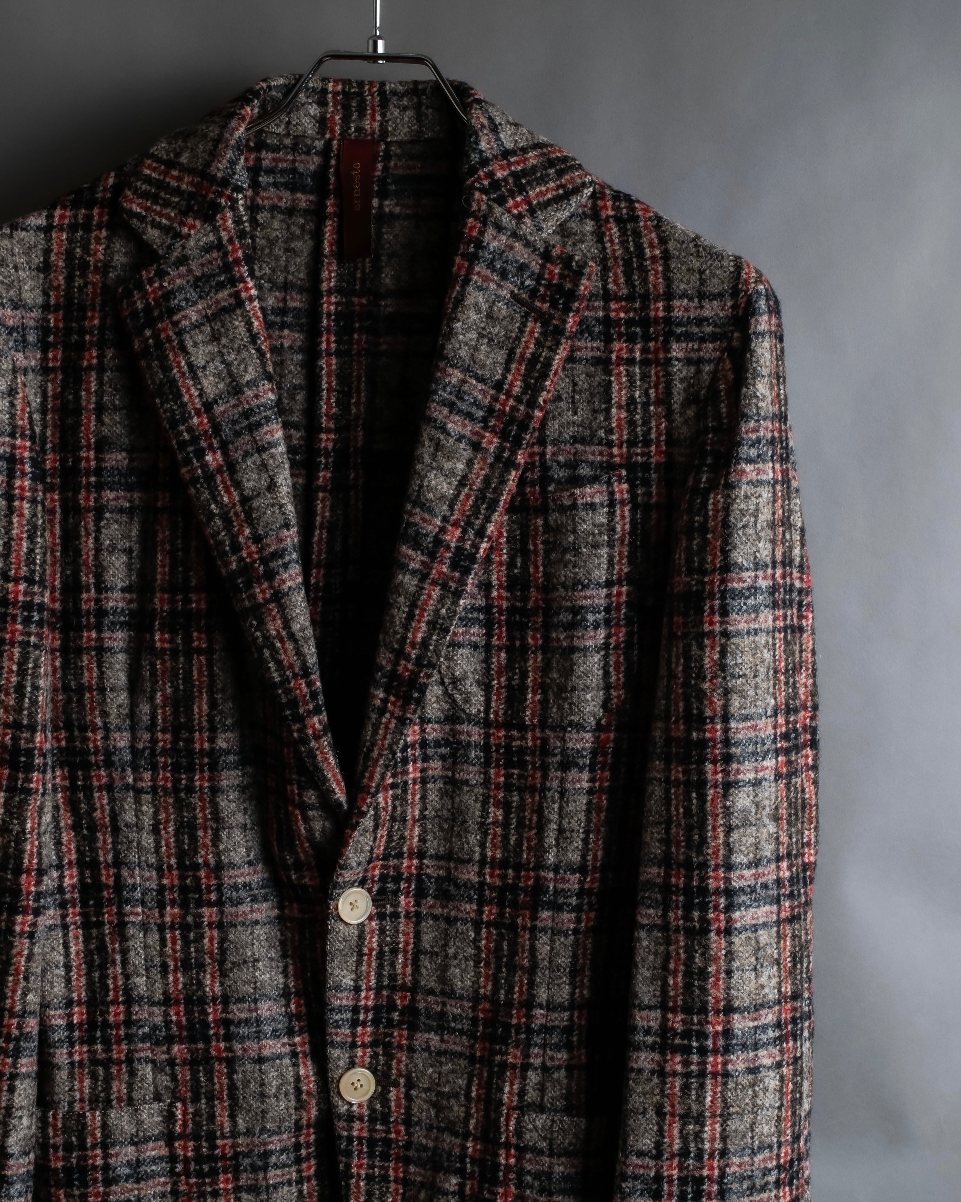 "Ernesto" Multicolor checked tailored jacket