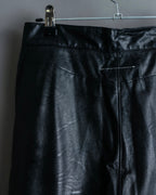 "MM6" Synthetic Leather Cut-Out Design Shorts
