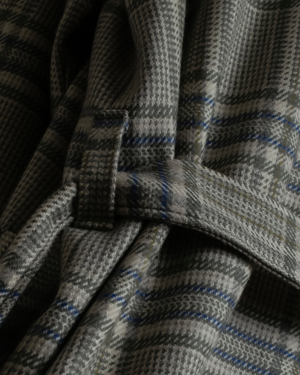"PIERRE BALMAIN" Glen check belted gown coat