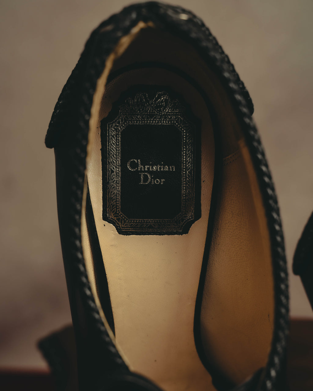 -SPECIAL- “Christian Dior” 00’s Ornate metal heel lace-up ankle boots