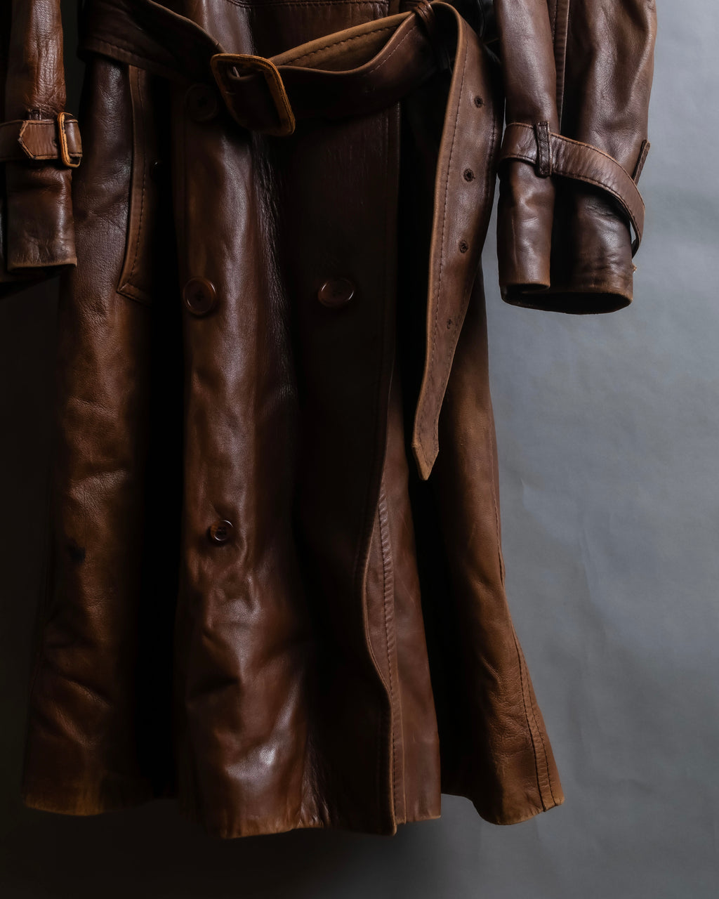 "Burberrys" Vintage-inspired leather oversized trench coat