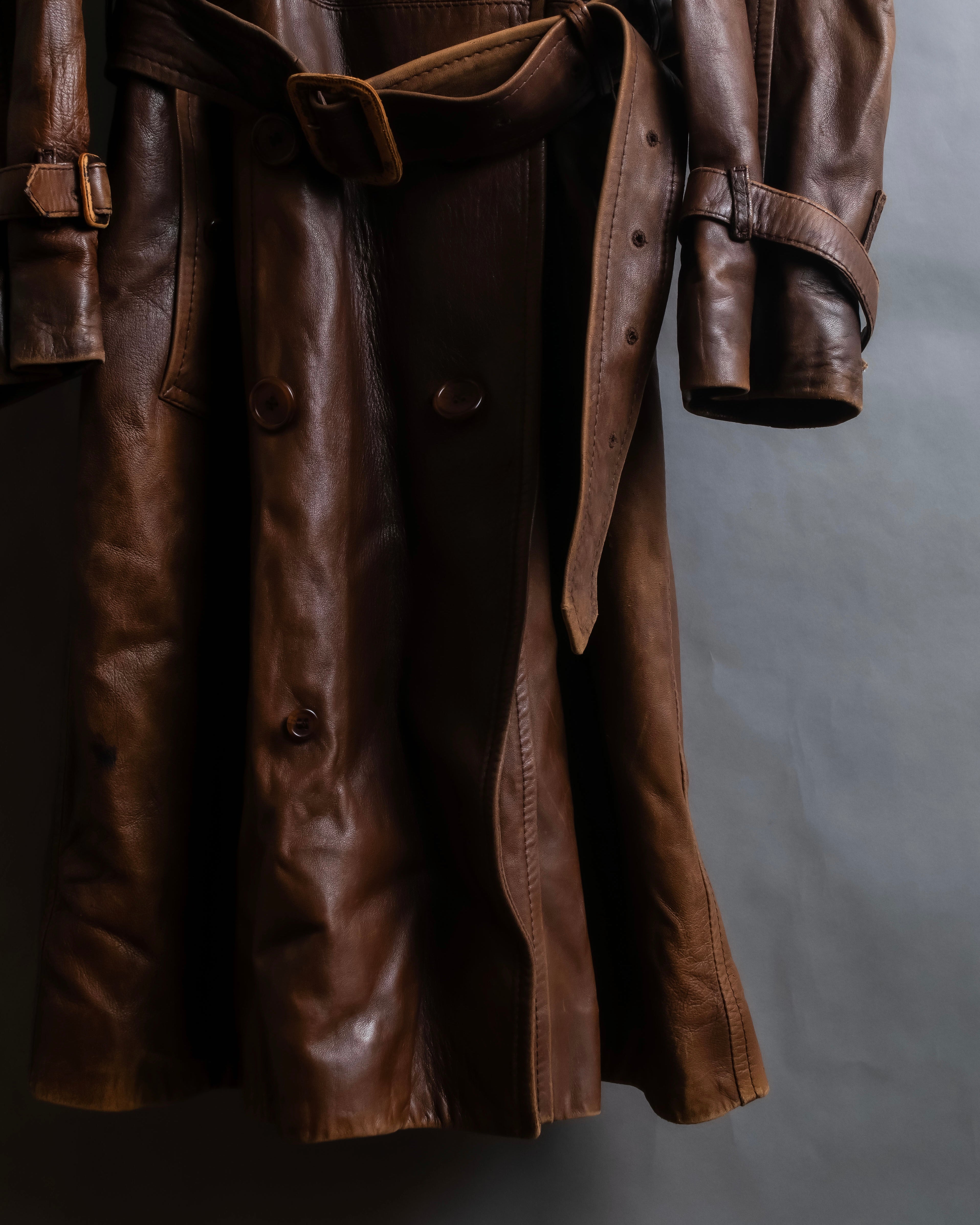 "Burberrys" Vintage-inspired leather oversized trench coat