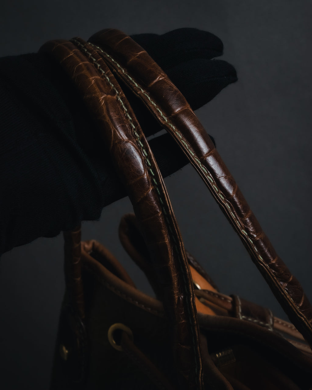 "LOEWE" 90’s drawstring leather bucket bag