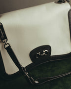 "Salvatore Ferragamo" 10's Bicolor leather chain shoulder bag