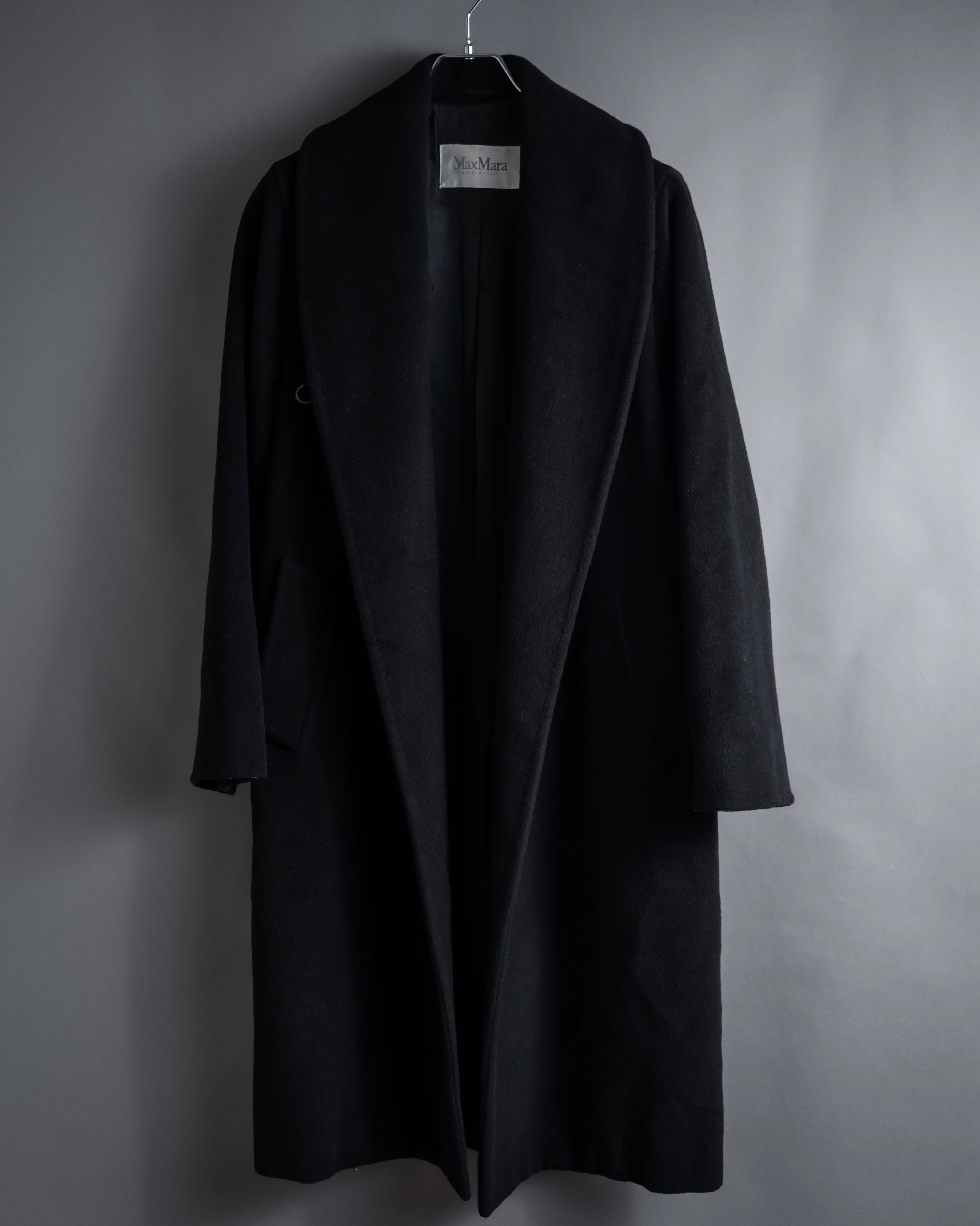 MaxMara ブラック ロングコート38 Max Mara (マックスマーラ) - アクトレスカラー ロングコート