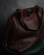 "Salvatore Ferragamo" 90’s-00’s Gancini hardware pebbled leather tote bag