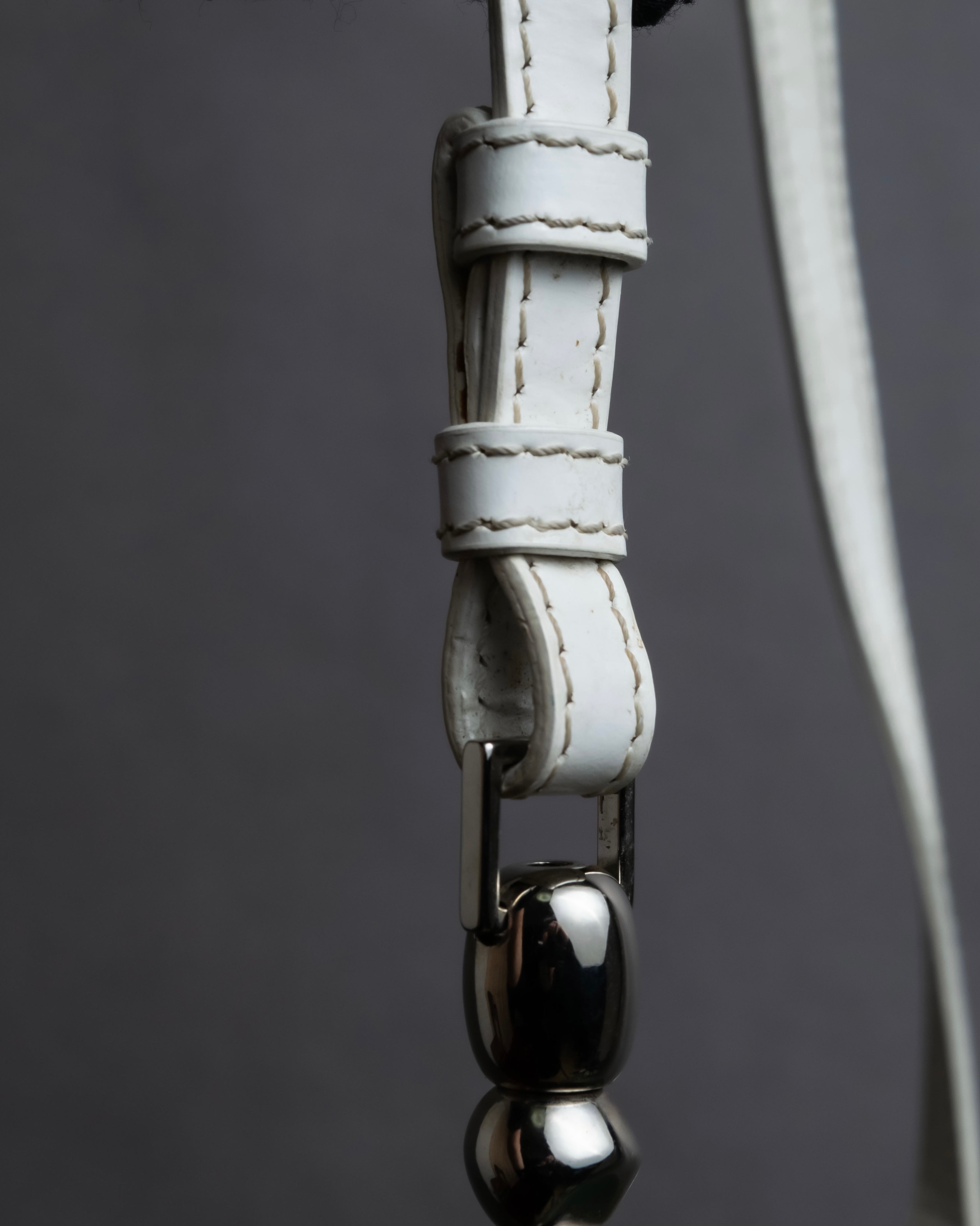 "Christian Dior" Malice Pearl Series greige color canvas shoulder bag