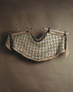 "GUCCI" 80's-90's Horsebit print square silk scarf
