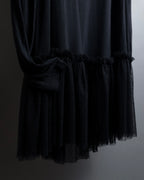 "RED VALENTINO" Distressed tulle skirt docking long pullover