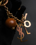 "YVES SAINT LAURENT" LOVE typography &amp; Cassandra motif design bracelet
