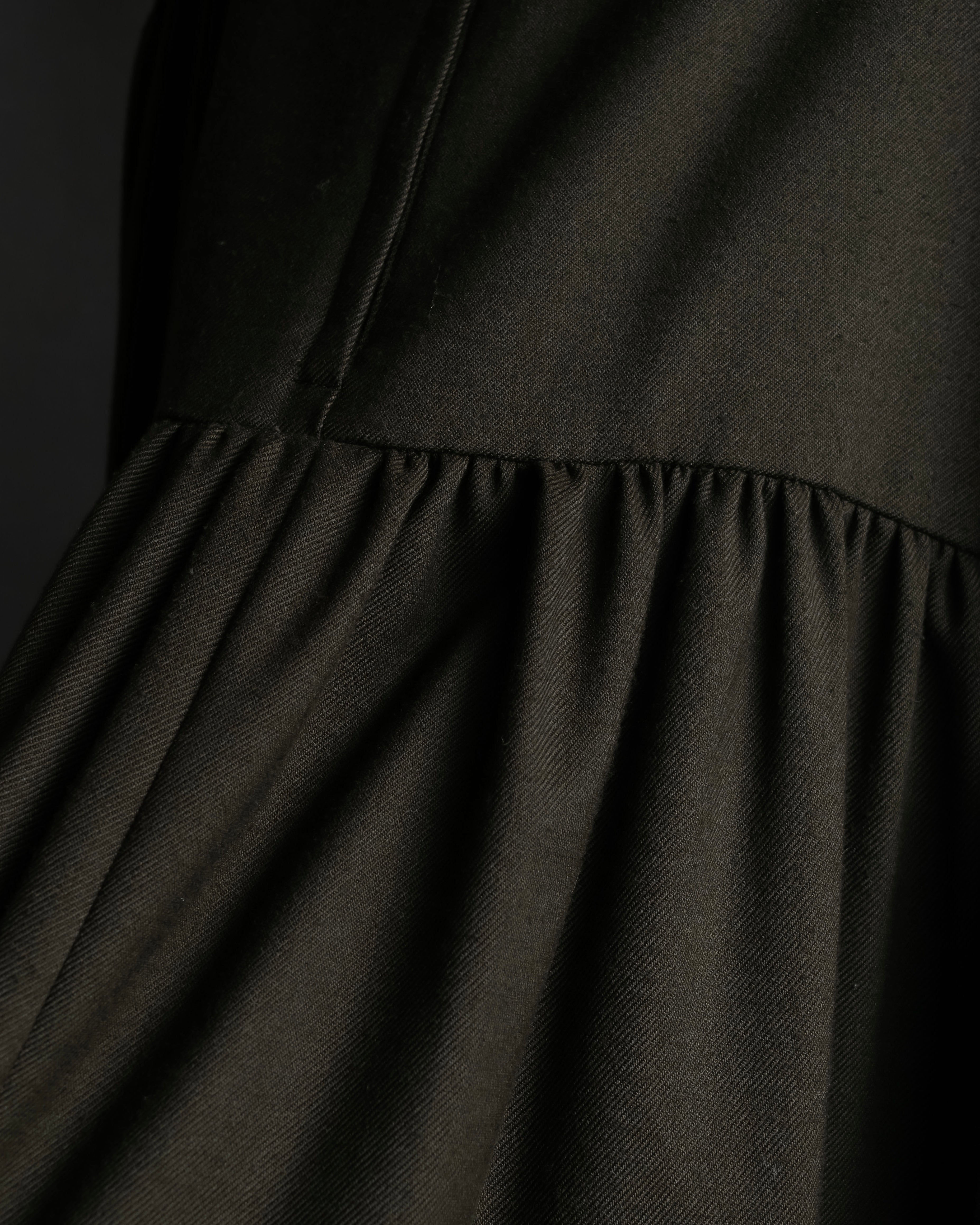 "SUPPORT SURFACE" Belted gather design flare long skirt