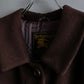 "BURBERRYS" Fly front deep brown soutien collar super long coat