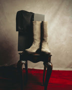 -SPECIAL- “Dior” 00’s Taupe suede square toe riding boots