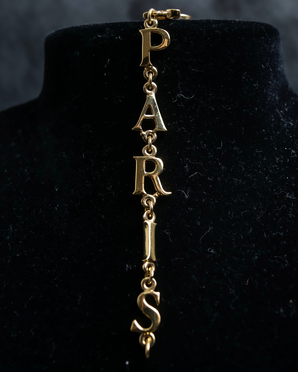 "Christian Dior" DIOR＆PARIS motif gold bracelet